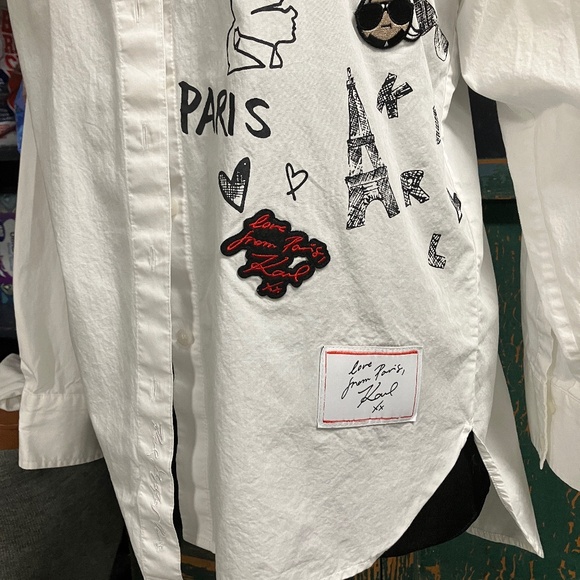 Karl Lagerfeld Paris Iconic Motif Button Down, Limited E… - Picture 9 of 17
